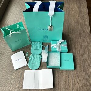 Tiffany&Co. The Landmark 727 Fifth Ave. New York huge gift bag set w silver tag
